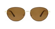 Vintage oval metal frame polarised sunglasses with slim rims