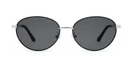 Vintage oval metal frame polarised sunglasses with slim rims