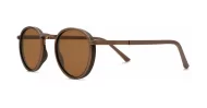 Vintage round panto style polarised sunglasses with textured bridge detail