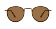 Vintage round panto style polarised sunglasses with textured bridge detail