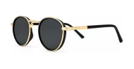 Vintage round panto style polarised sunglasses with textured bridge detail