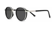 Vintage round panto style polarised sunglasses with textured bridge detail