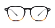 gradient translucent TR90 blue light glasses BL28057 with silver temple accents
