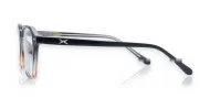 gradient translucent TR90 blue light glasses BL28057 with silver temple accents