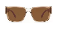 Women's polarised sunglasses with wide gold detailed temples