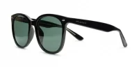 Kiri large round black polarised sunglasses G15 lenses oversized frame