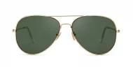 Classic gold metal aviator UV400 sunglasses with super dark G15 glass lenses
