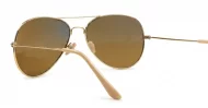 Classic aviator UV400 sunglasses with gold frames and dark brown tinted real glass lenses