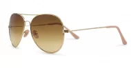 Classic aviator UV400 sunglasses with gold frames and dark brown tinted real glass lenses