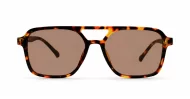 Classic squared aviator sunglasses with gold-tipped temples