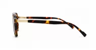 Classic squared aviator sunglasses with gold-tipped temples
