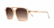 Classic squared aviator sunglasses with gold-tipped temples