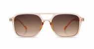 Classic squared aviator sunglasses with gold-tipped temples