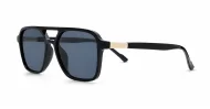 Classic squared aviator sunglasses with gold-tipped temples