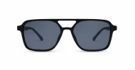 Classic squared aviator sunglasses with gold-tipped temples