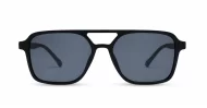Classic squared aviator sunglasses with gold-tipped temples