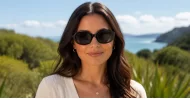 Riviera vintage oval sunglasses with gold chain temples