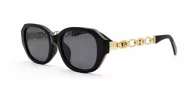 Riviera vintage oval sunglasses with gold chain temples