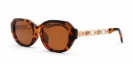 Riviera vintage oval sunglasses with gold chain temples