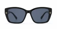 Women's rectangular sunglasses with gold frame detailing