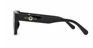 Women's rectangular sunglasses with gold frame detailing