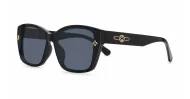 Women's rectangular sunglasses with gold frame detailing