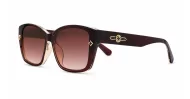 Women's rectangular sunglasses with gold frame detailing