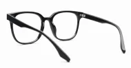 Shiny black TR90 blue blocker glasses with matching frame and temples