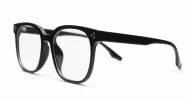 Shiny black TR90 blue blocker glasses with matching frame and temples