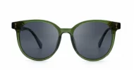 iPOP Vesper large round polarised sunnies in [colour] with gold detail and super dark lenses