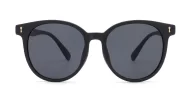 iPOP Vesper large round polarised sunnies in [colour] with gold detail and super dark lenses