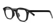 Small round black blue block glasses with vintage-style frame and wire-core temples