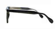 Chunky shiny black square computer glasses with silver temple detailing