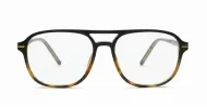 Tortoise aviator blue light glasses with gold bridge and temple detailing