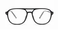 Black aviator computer glasses with gold bridge and temple detailing