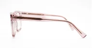 Small rectangular pink fade anti blue light glasses with translucent finish