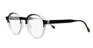 Round clear to black fade computer glasses with two-tone gradient finish