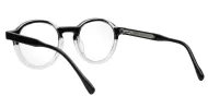 Round clear to black fade computer glasses with two-tone gradient finish