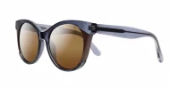 Gloria Brown cat-eye polarised sunglasses with dark brown lenses and inner core wire temples