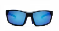 Knox Blue men's sports sunglasses with blue mirror lenses and matte black frames