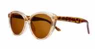 iPOP Talia polarised cat eye sunglasses in [translucent brown with brown lenses / black with dark grey lenses]