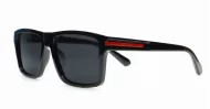 iPOP Outlaw polarised sunglasses in black with red stripe temple detail