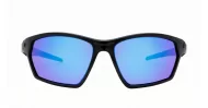  iPOP Bullet angular wrap polarised sunnies in matte black with blue mirror lenses