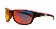 Mason Red men's sports sunglasses with red mirror lenses and matte black soft touch frames