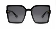 The Romy large square UV400 sunglasses with textured temples and gold detailing