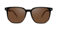 Ari polarised sunglasses black frames wood effect temples dark grey lenses