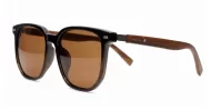 Ari polarised sunglasses black frames wood effect temples dark grey lenses
