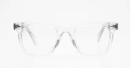 Vintage wayfarer anti blue light glasses with silver pip detailing and wire-core temples