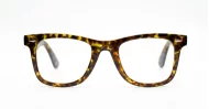 Vintage wayfarer anti blue light glasses with silver pip detailing and wire-core temples