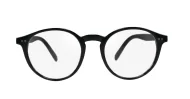 Large round anti blue light glasses with silver stud detail and flexible steel hinges